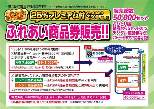 ≪緊急告知！≫令和8年度【25％プレミアム付き「ふれあい商品券」】販売のご案内